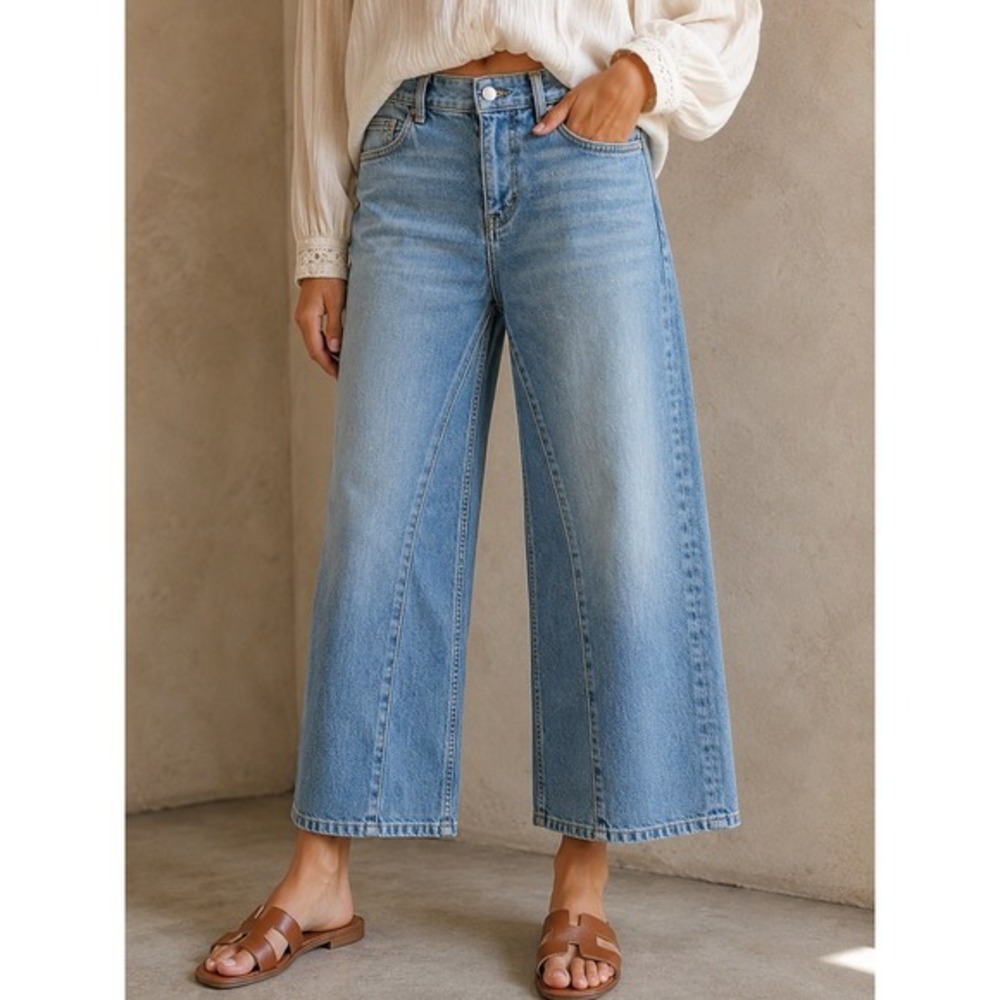 PILCRO x ANTHROPOLOGIE High Rise Cropped Wide Leg Jeans